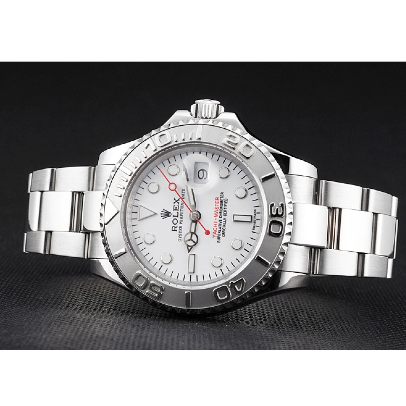 AAA replica watch Steel Yacht-Master And Staniless Rolex Case Dial Swiss Bracelet White 0603